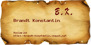 Brandt Konstantin névjegykártya